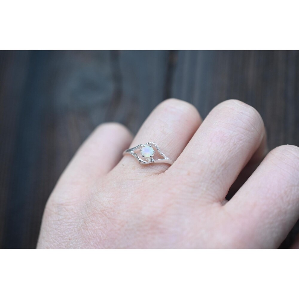 Engagement ring Opal  sterling silver size 3 4 5 6 7 8 9 10 11 12 American made
